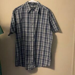 Beverly Hills Polo Club Navy and White Plaid Shirt